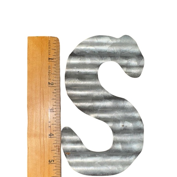 Galvanized Metal Letter “S” Wall Décor Rustic Farmhouse Industrial 5” - Picture 1 of 1